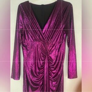 Glamorous Fuchsia Long Sleeve Dress